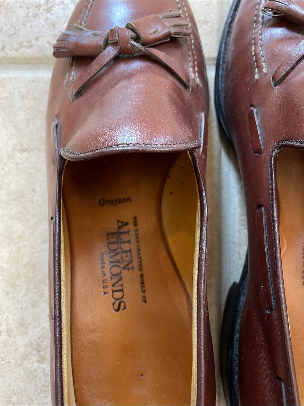 Allen Edmonds Brown Leather Tassel Slip-On Loafers